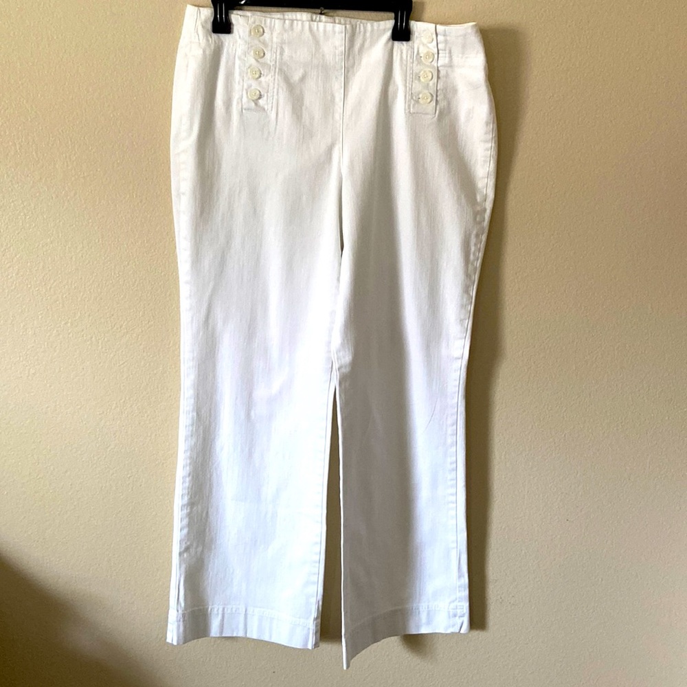DRESS-BARN Bright White SAILORPANTSBUTTONUp